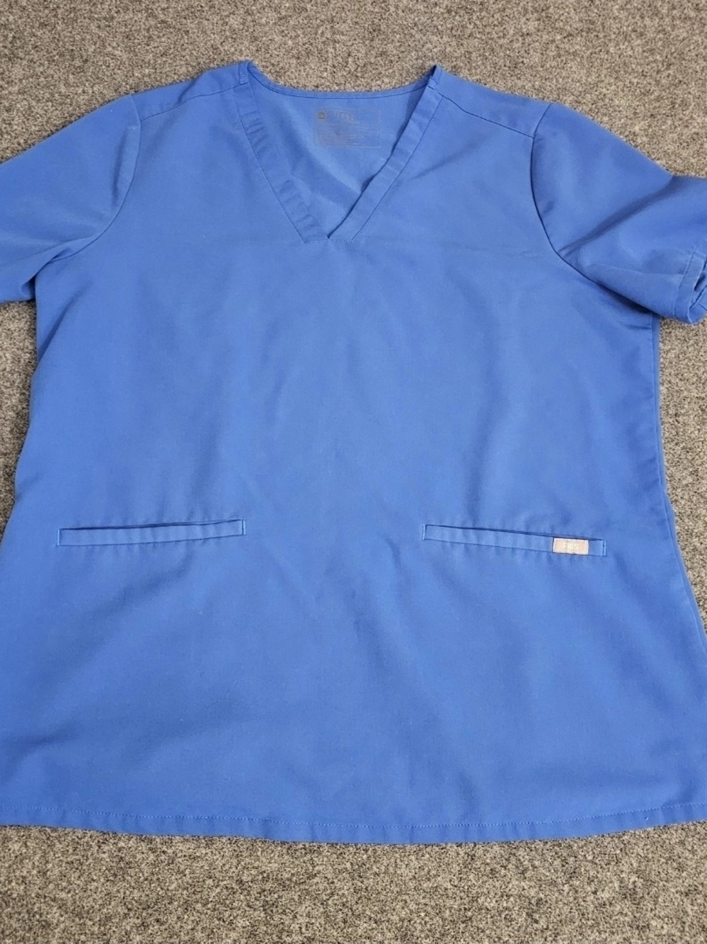 FIGS Casma Scrub Top Women's XL Blue Technical Collection V-Neck Pockets Medical